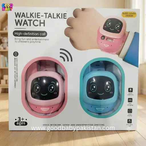 Pink and blue walkie talkie watch for kids