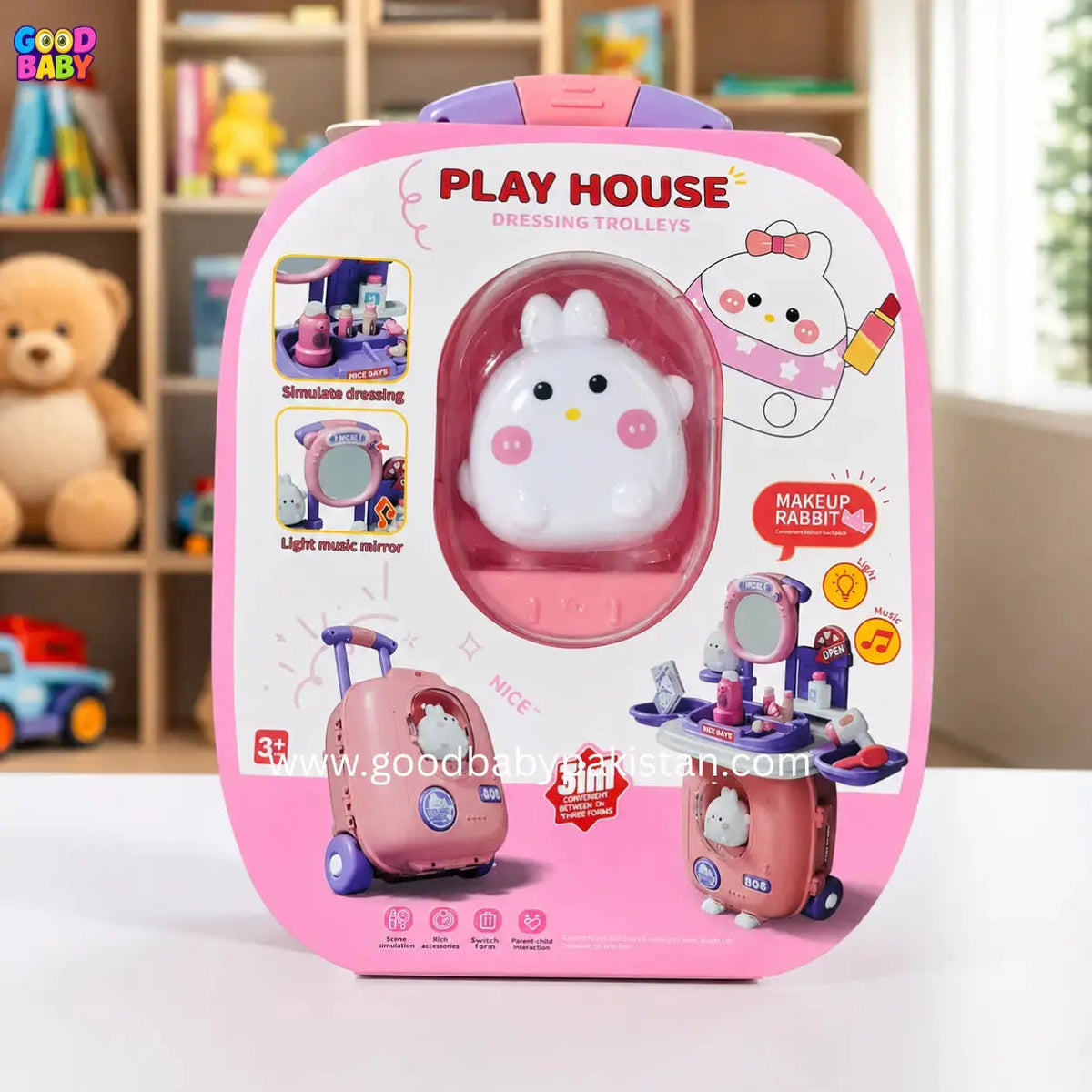 Pink and purple kids makeup vanity set in Pakistan