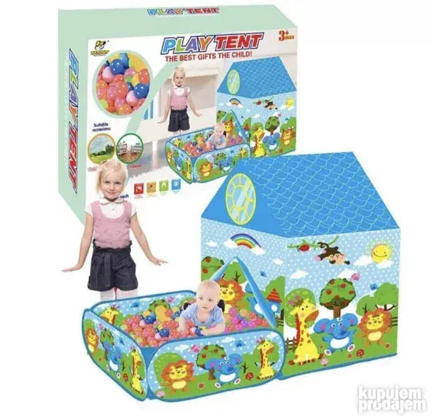 “Pop-up children’s play tent with colorful balls”