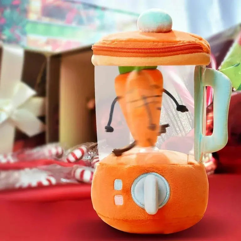 Pull-string carrot plush juicer toy for kids