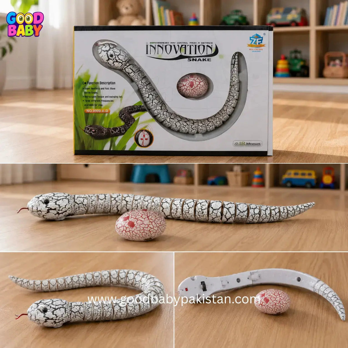 Remote control snake toy with egg-shaped controller