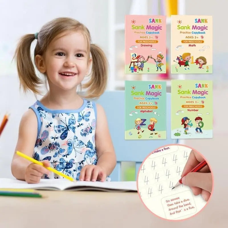 Kids handwriting practice book with magic pen – ToysWalaPK learning toys