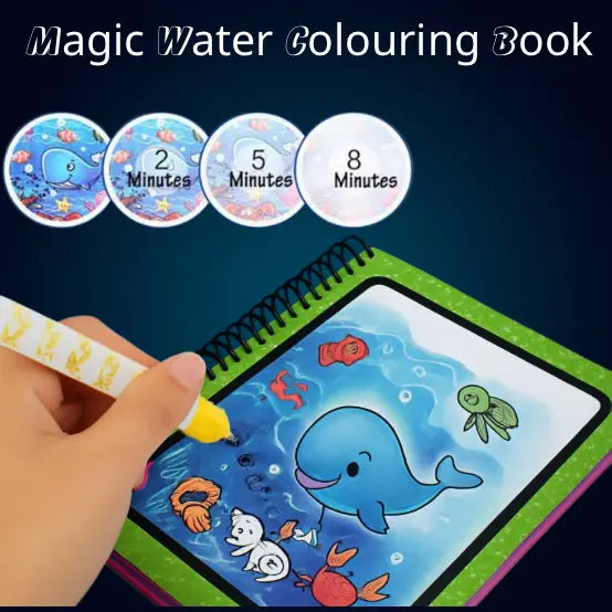 Reusable water drawing book for toddlers – educational coloring book