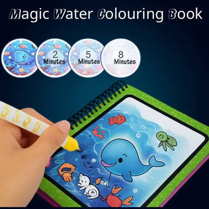 Reusable water drawing book for toddlers – educational coloring book