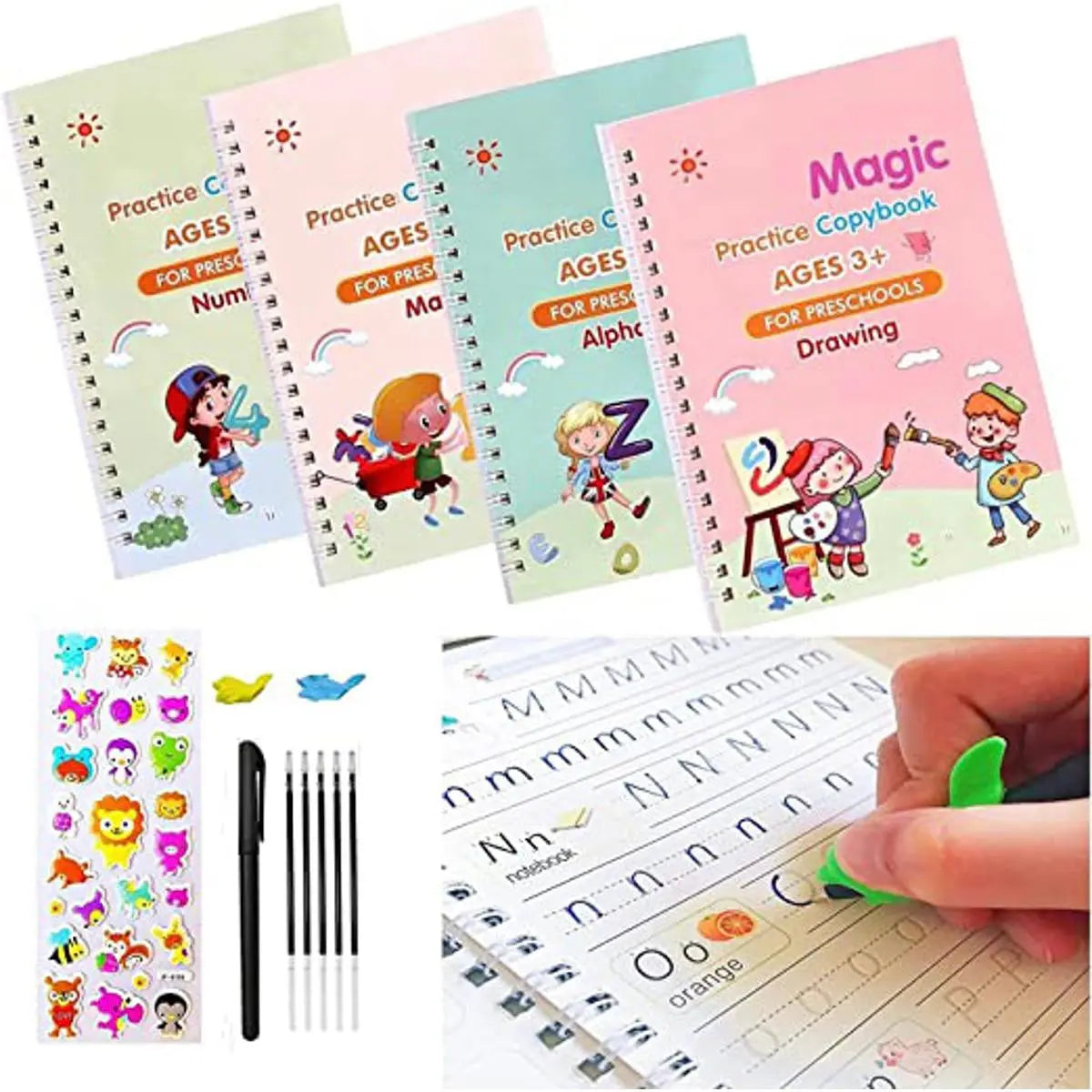 Kids learning alphabet with reusable tracing workbook – ToysWalaPK