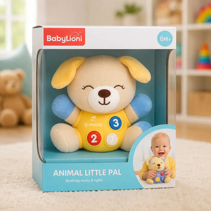 Soft bear learning toy with numbered buttons