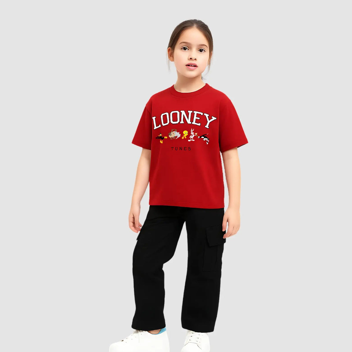 "Tweety and Bugs Bunny printed oversized tee"