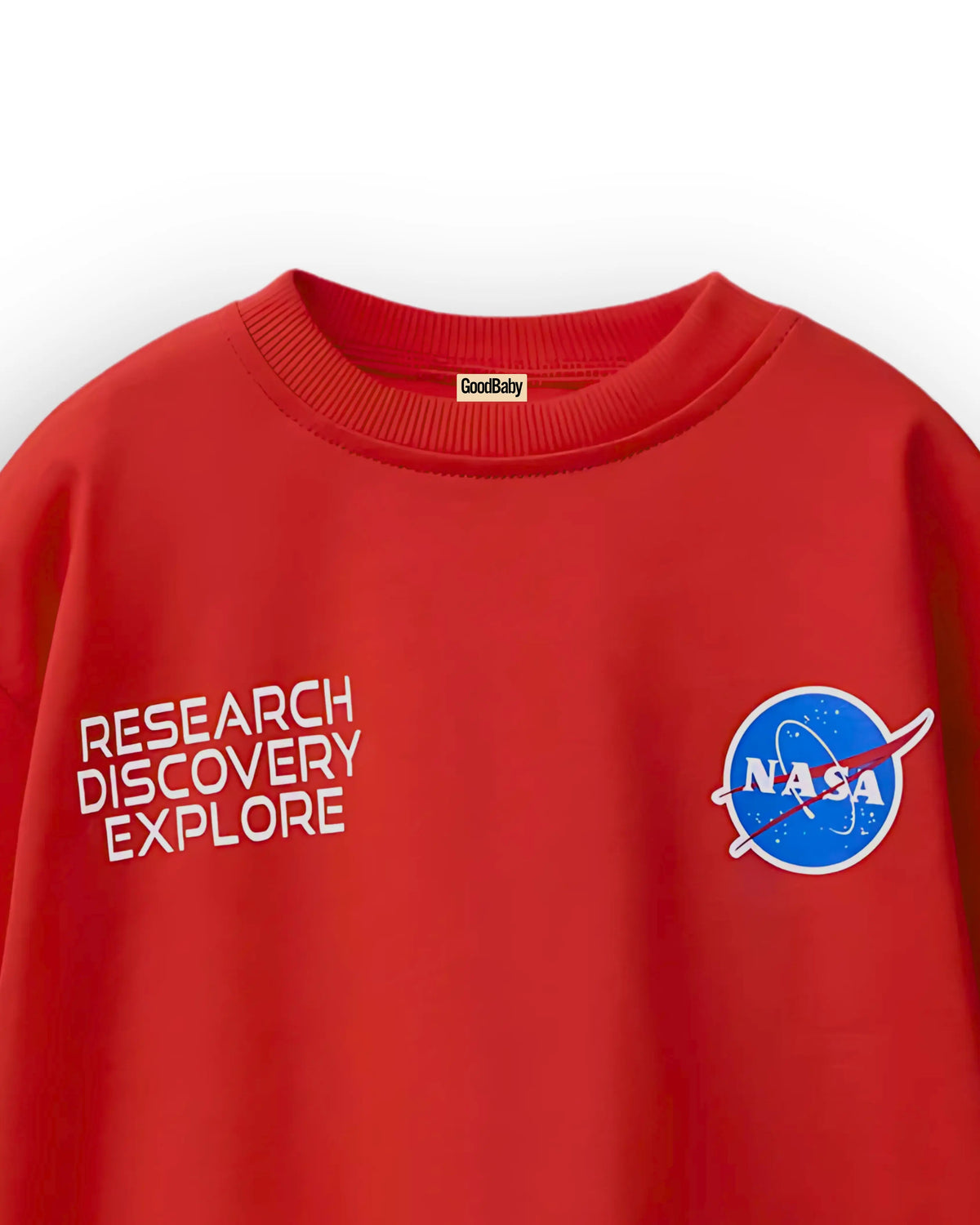 "White NASA cotton t-shirt with crochet detail"