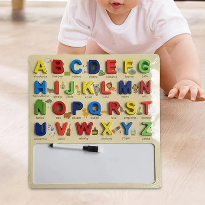 Wooden ABC alphabet puzzle Montessori toy by ToysWalaPK
