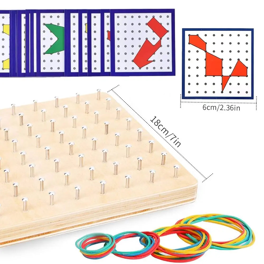 Wooden Montessori geometry board for children
