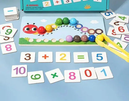Wooden caterpillar Montessori counting toy by ToysWalaPK