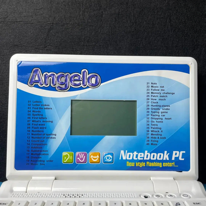 Kids language learning laptop for spelling, vocabulary and grammar practice