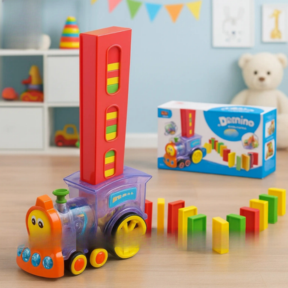 Motorized Domino Train with Lights & Sound – Educational Toy Pakistan