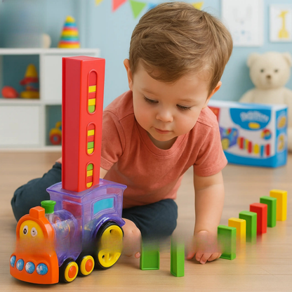 ToysWalaPK Automatic Domino Train Set – Electric Domino Laying Toy for Kids Pakistan
