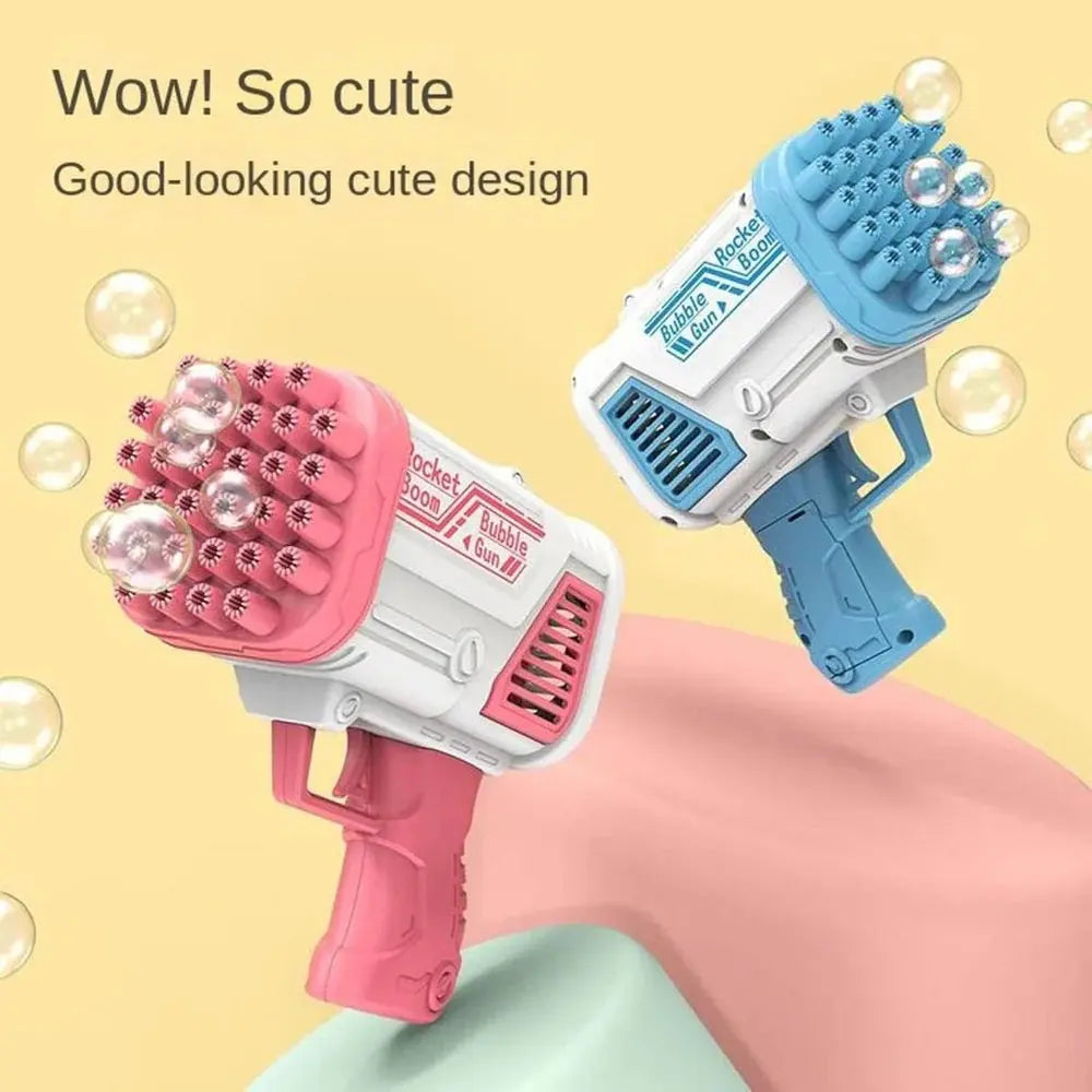 "36-Hole Electric Bubble Gun for Kids with Dual Caps, High-Output Bubble Blaster Toy for Outdoor Play"