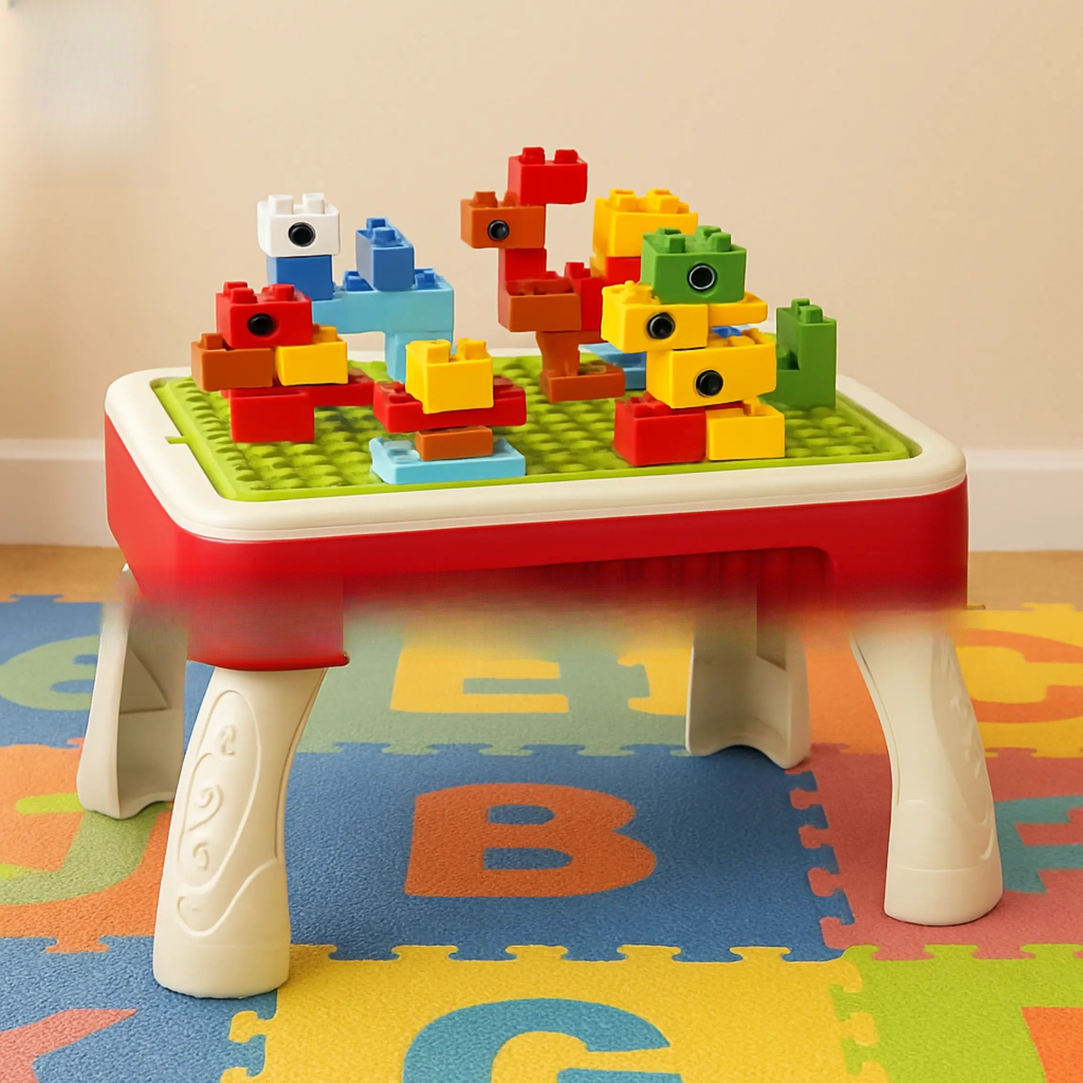 2 in 1 creative building block and drawing board table for kids