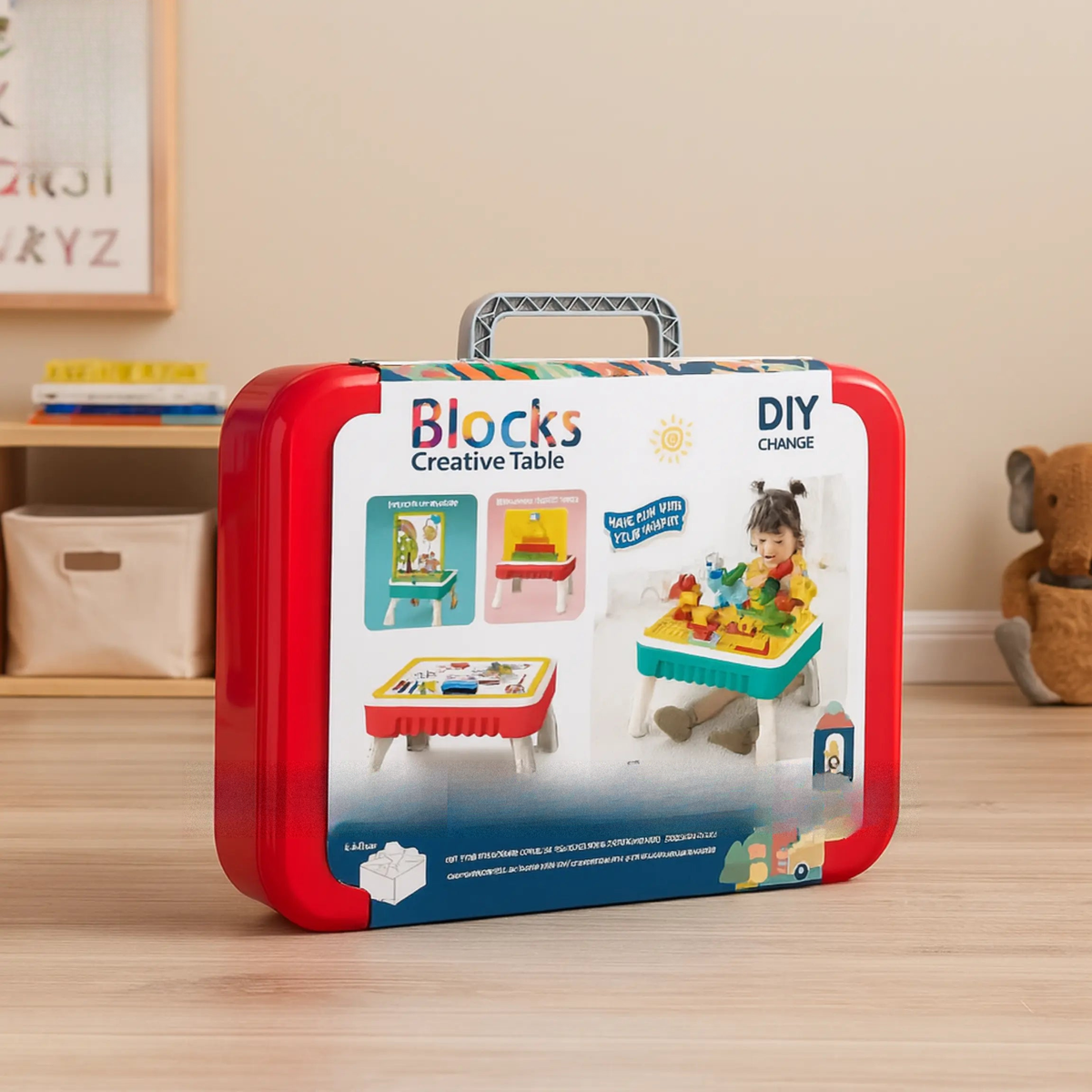 Educational building blocks activity table for toddlers