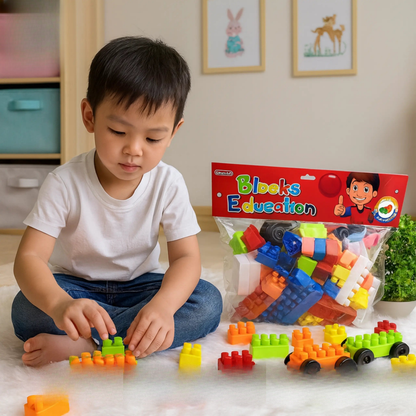 Kids 35+ piece building blocks set in a briefcase
