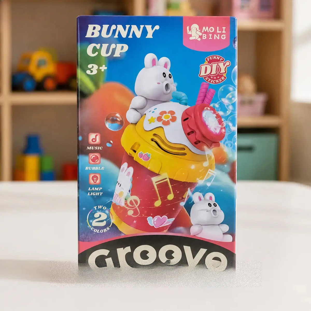Portable bunny bubble toy for outdoor play