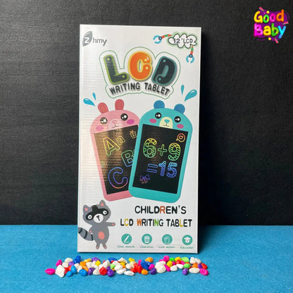 child drawing on lcd rabbit writing tablet