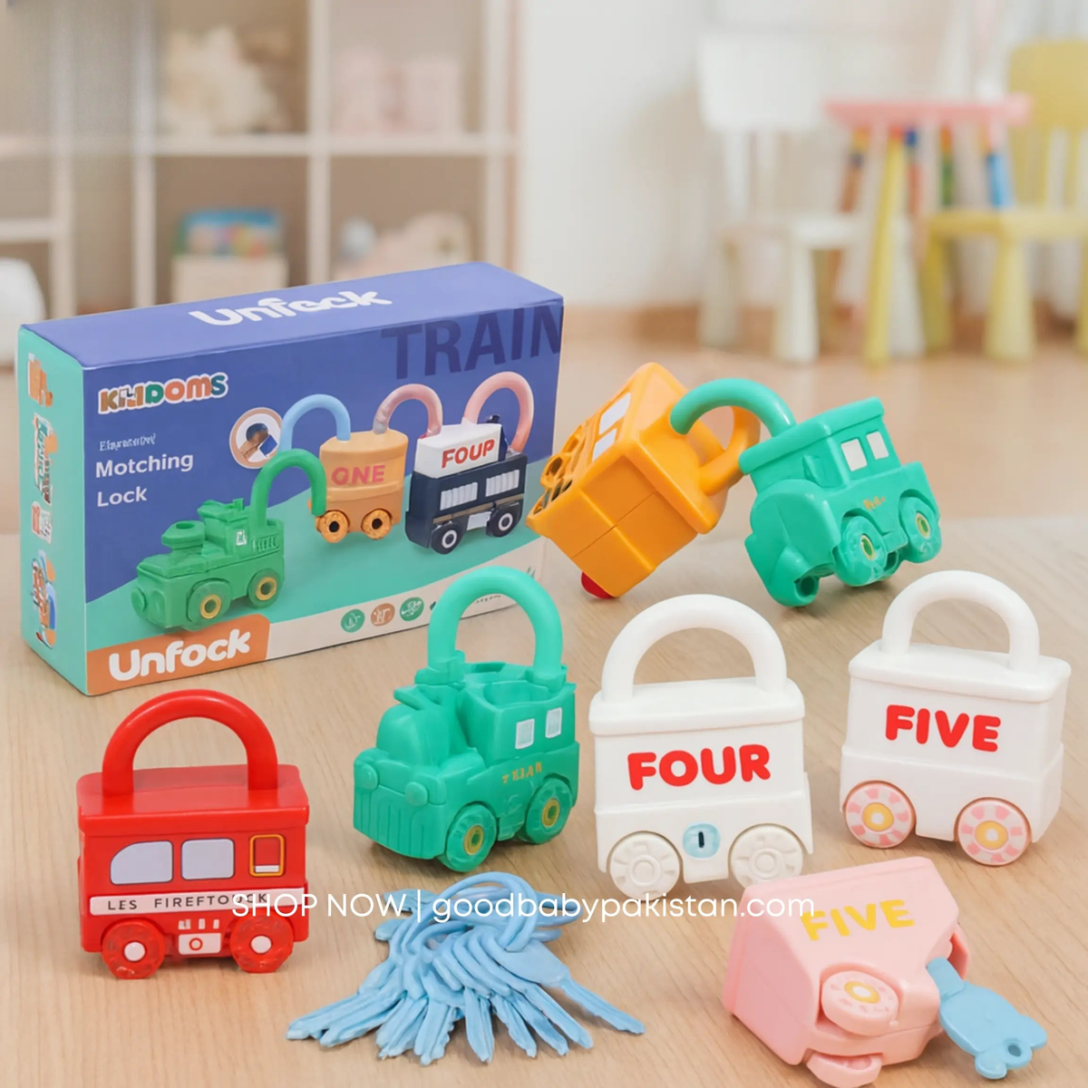 Colorful Car Learning Locks Set for Toddlers ToysWalaPK