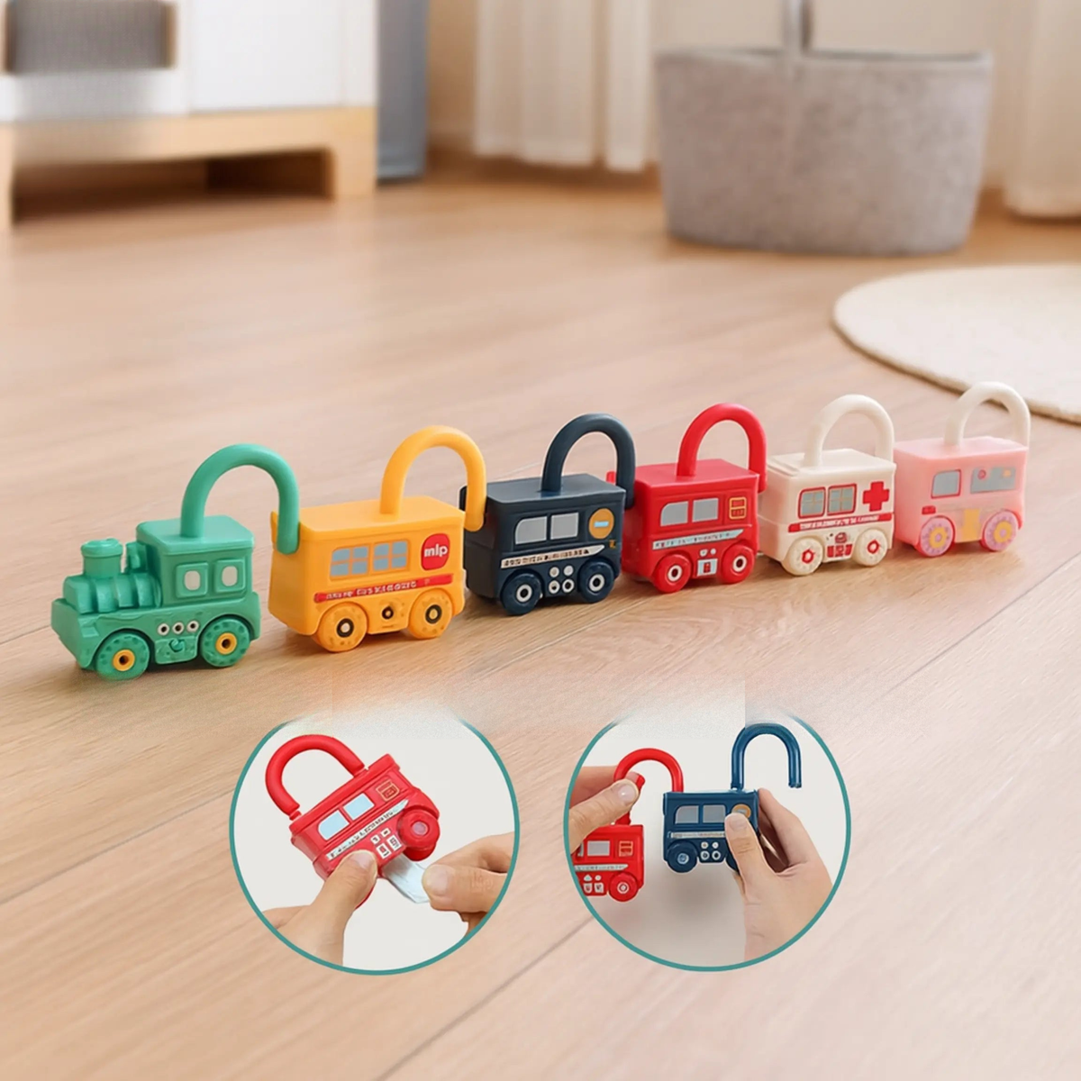 Colorful Car Learning Locks Set for Toddlers ToysWalaPK