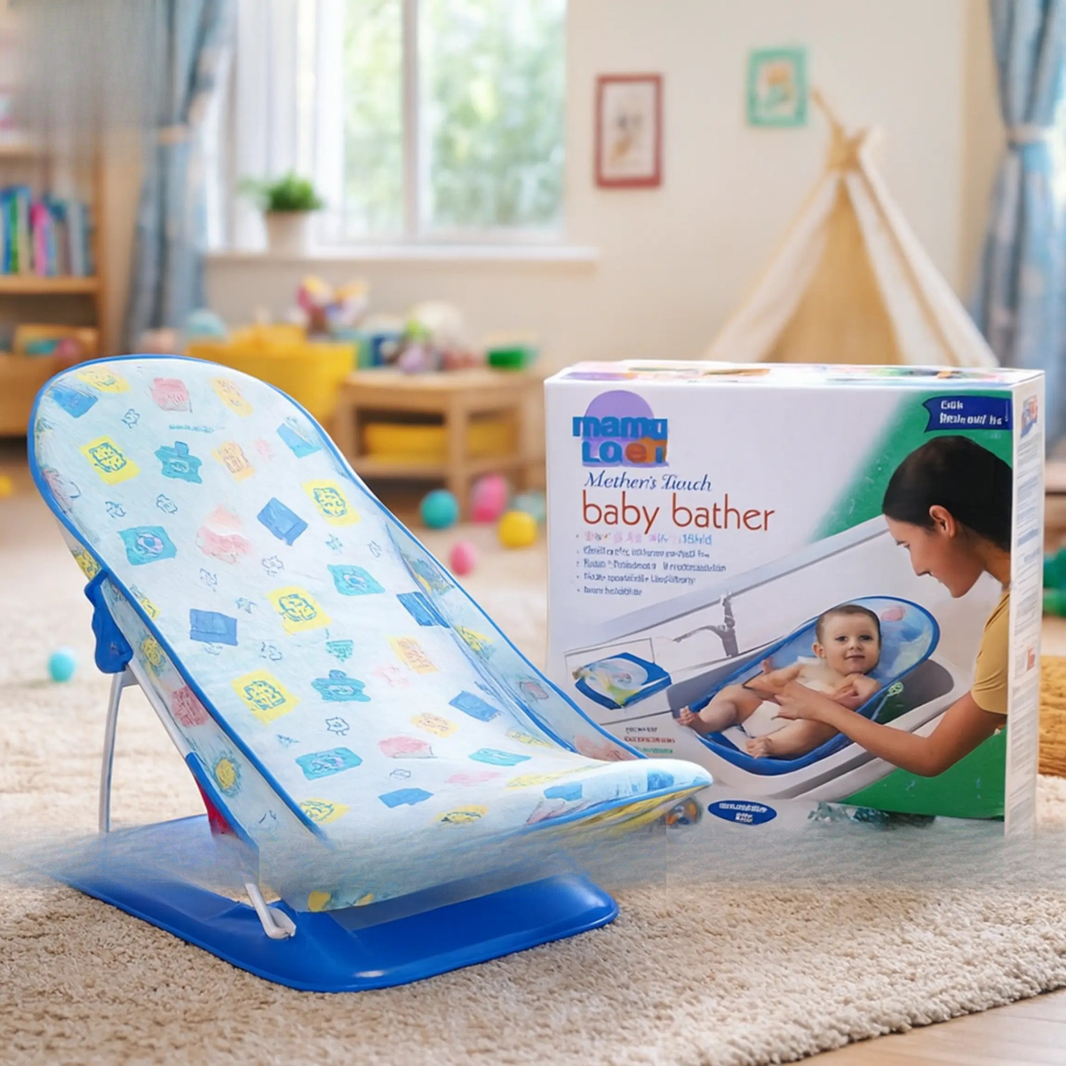 Soft mesh baby bather seat with anti‑skid base for newborns — ToysWalaPK