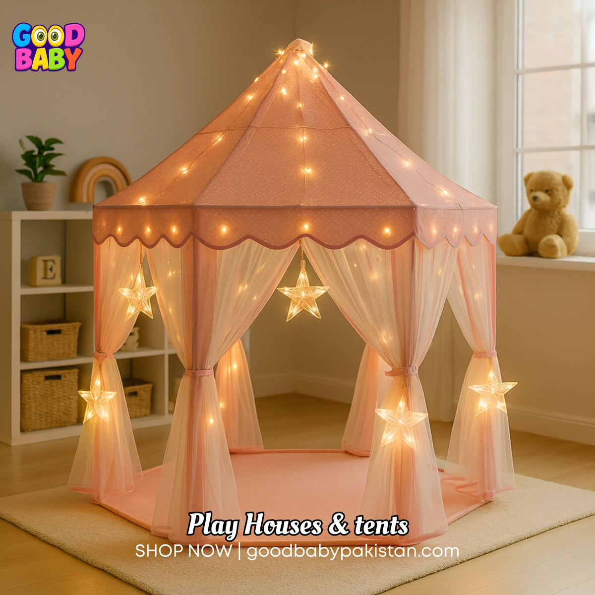 coral fleece princess tent for kids