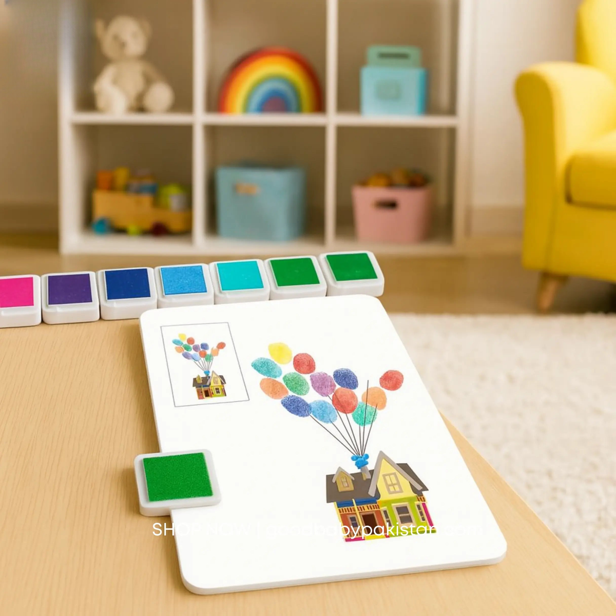 Finger painting art kit for kids in Pakistan – 24 paints and 30 doodle cards