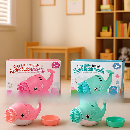 Dolphin bubble gun toy creating colorful bubbles – ToysWalaPK