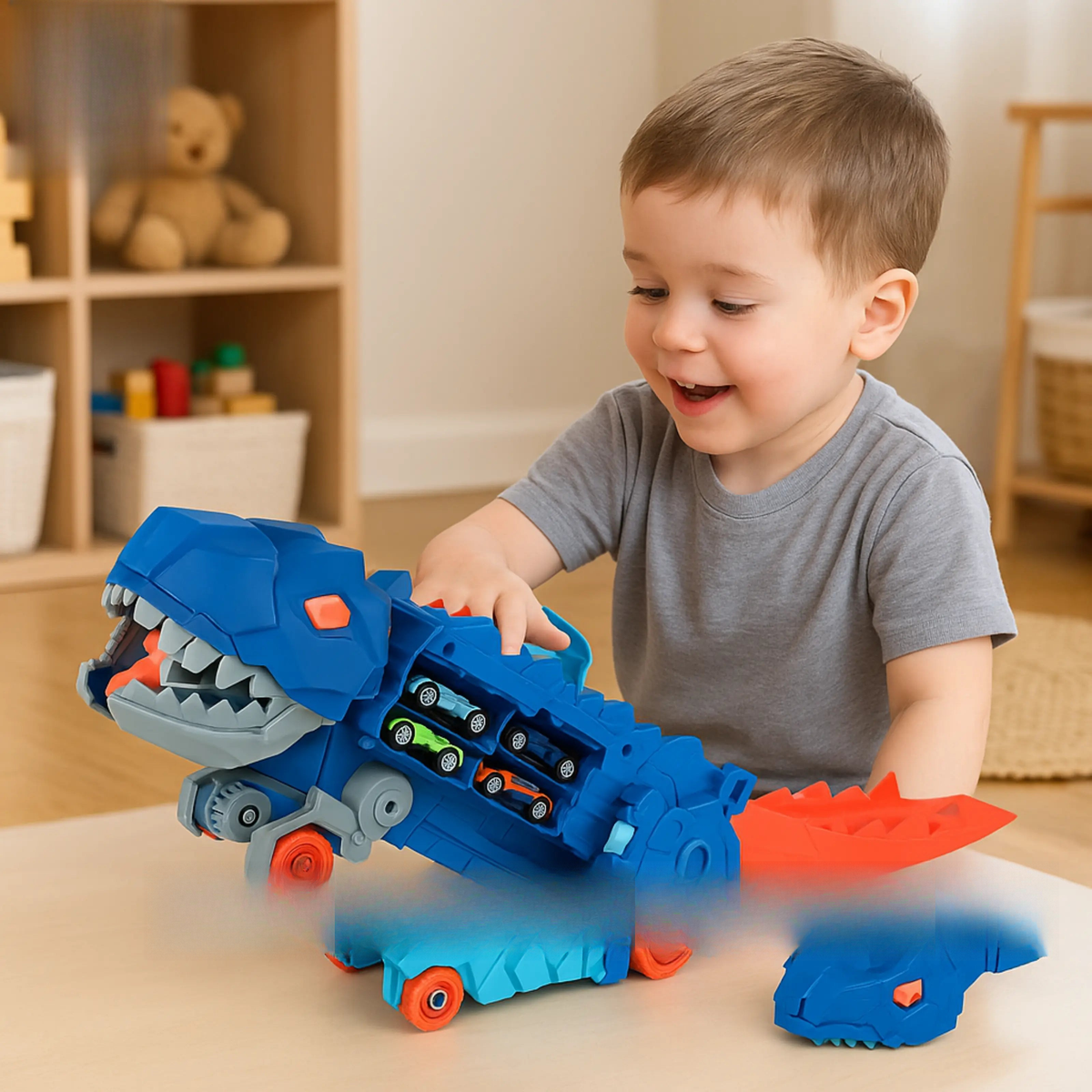 2-in-1 dino truck car launcher playset for kids Pakistan