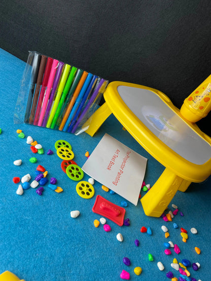 educational projector desk for kids with drawing slides