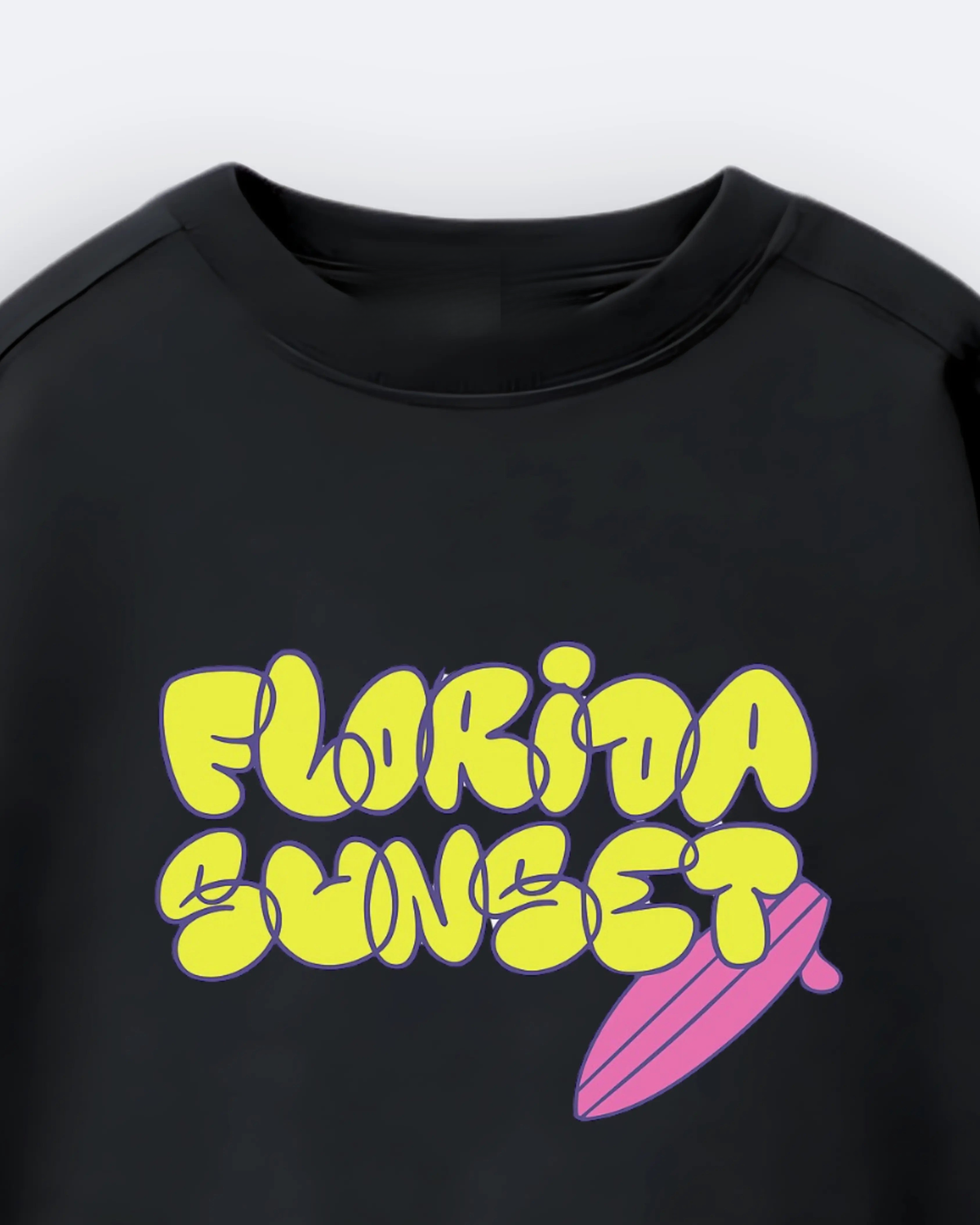 Vibrant sunset palm tree print t-shirt