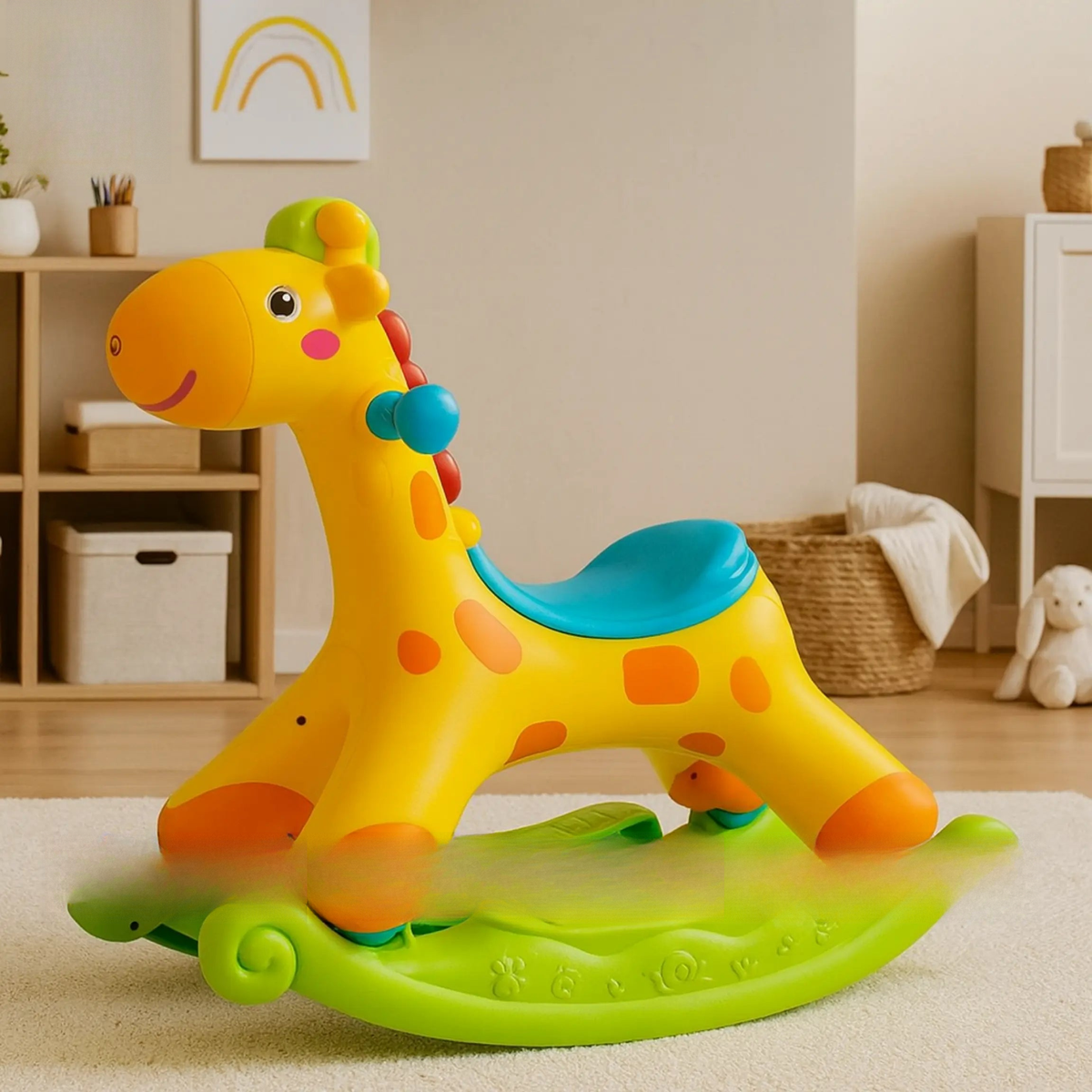 Yellow giraffe rocker for babies and toddlers – ToysWalaPK