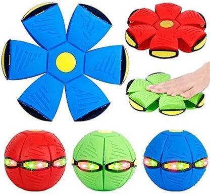 family playing UFO throw and catch game