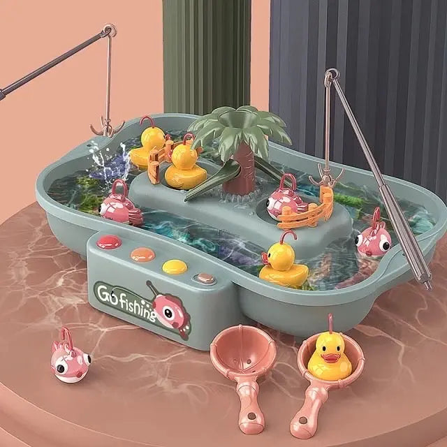 go fishing toy game for children with rotating fishing pond