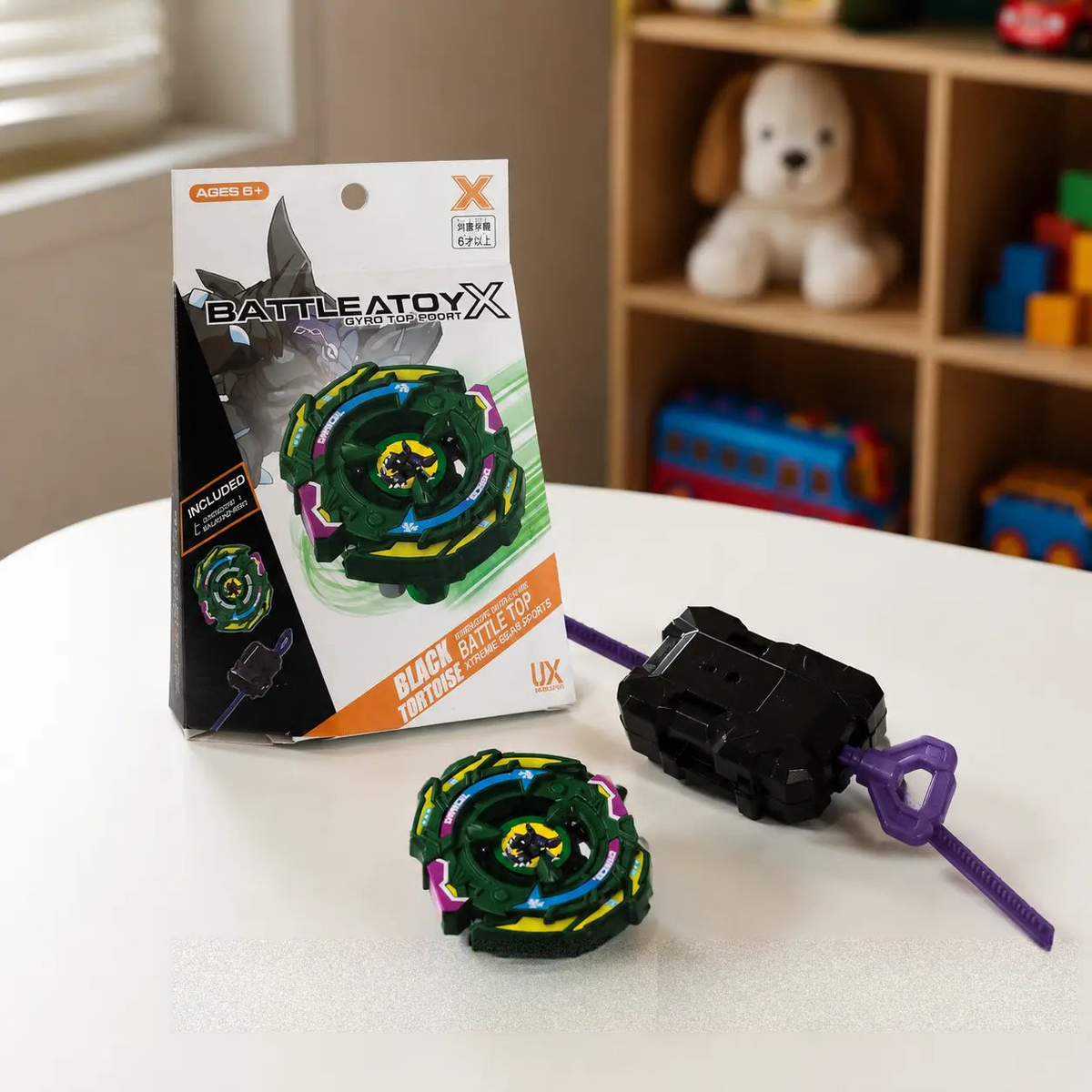 High-speed spinning top toy with launcher for kids