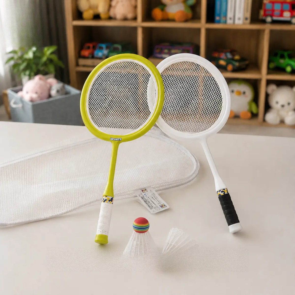 Kids badminton racket set with shuttlecocks