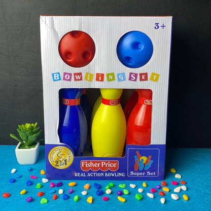 Colorful bowling pins and balls toy for kids