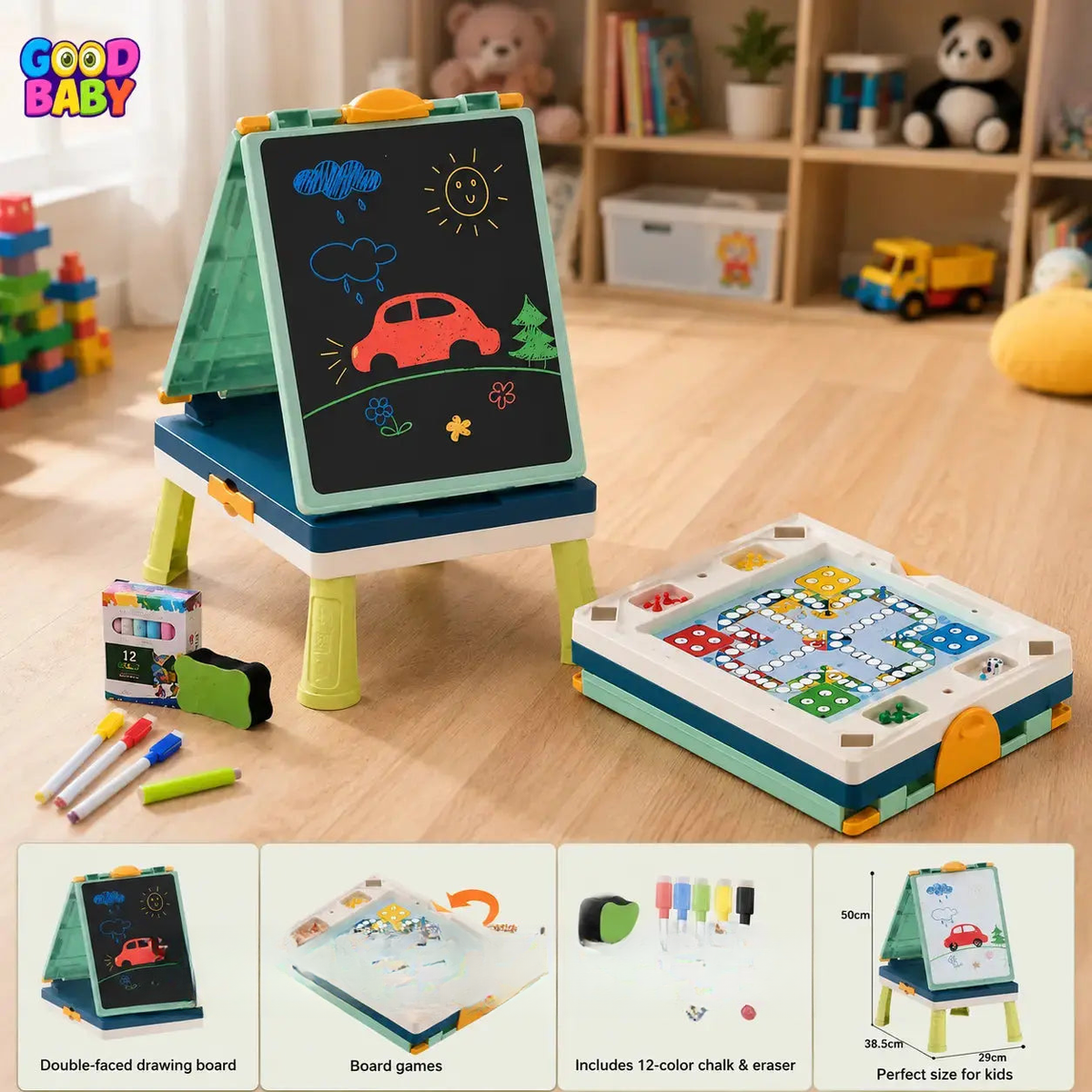 2-in-1 kids drawing board easel in Pakistan