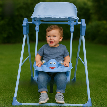 Toddler swing with sunshade and toys
