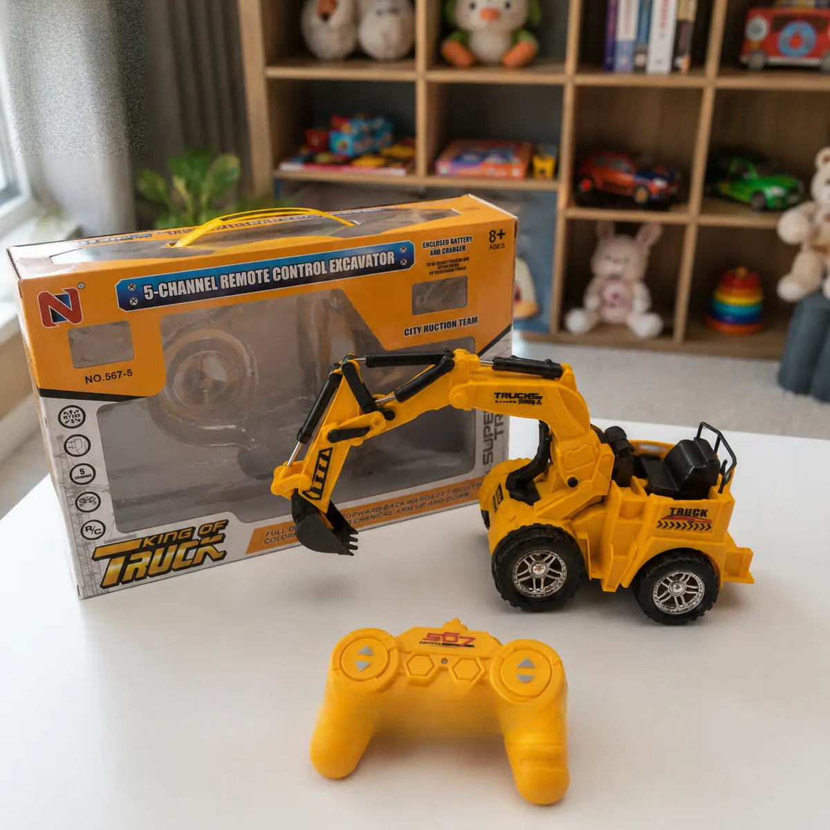 RC excavator toy for kids with remote control