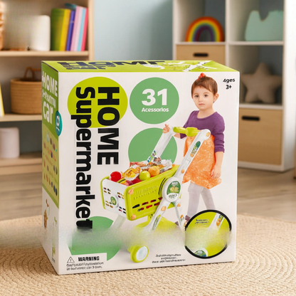 Children’s shopping trolley with fruits, veggies, and play food – ToysWalaPK