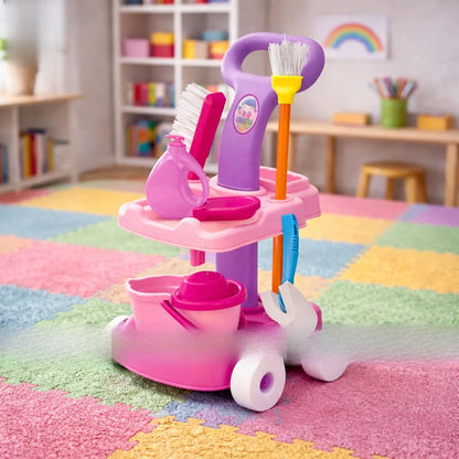 kids cleaning cart play set toy