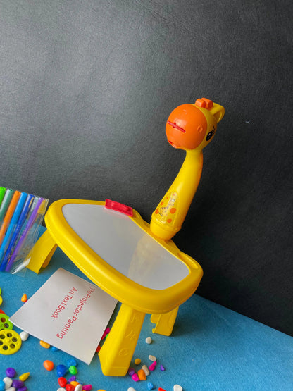 kids learning desk with built in projector for drawing and study