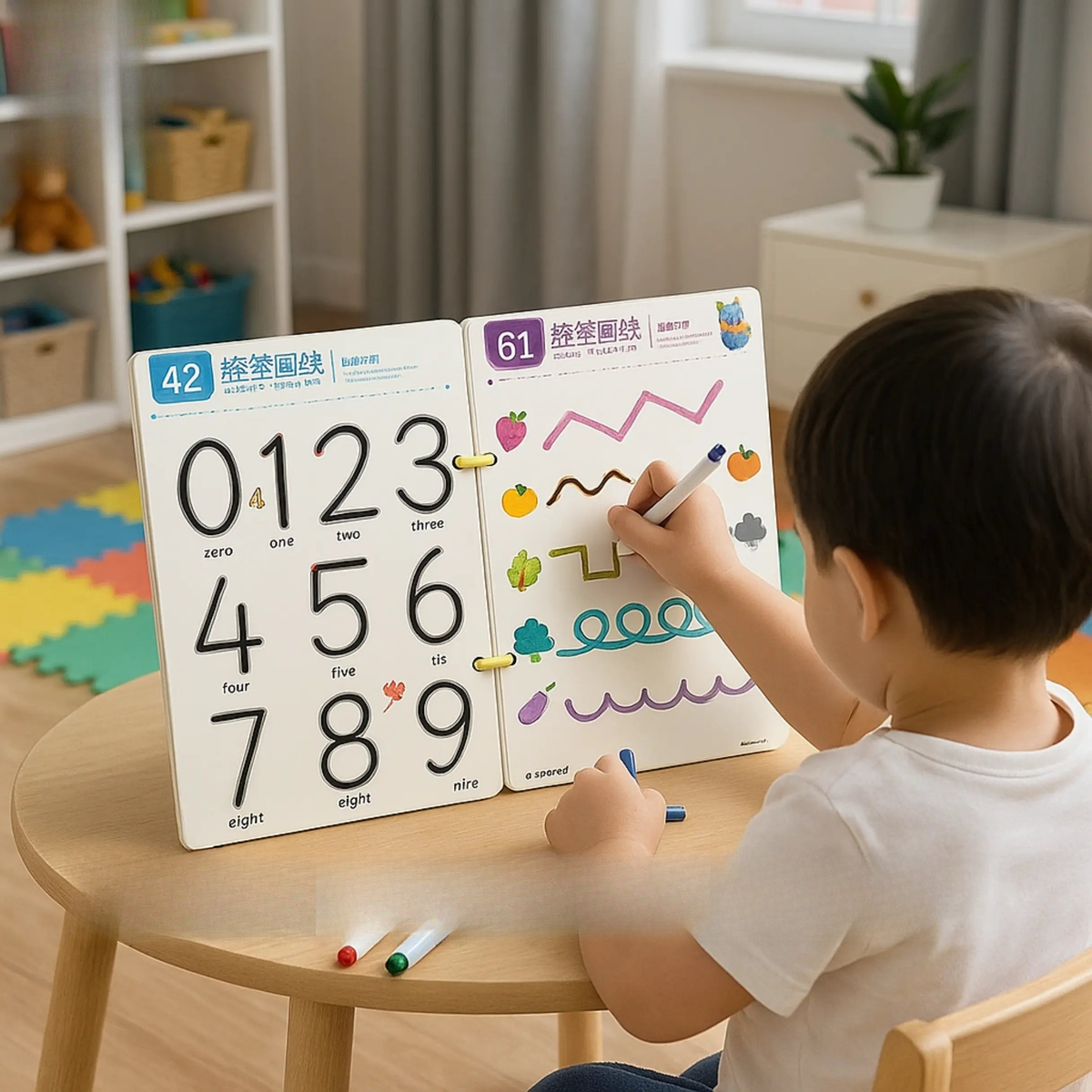 Premium reusable tracing book for kids with 64 pages and markers – ToysWalaPK