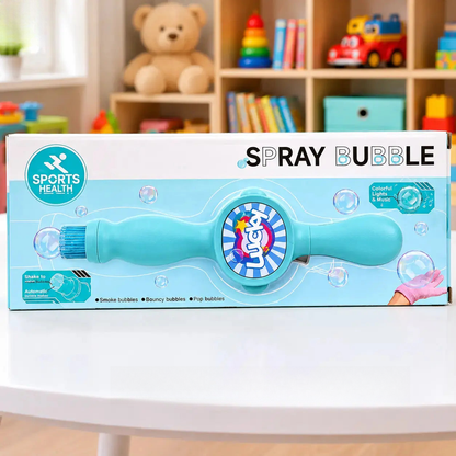 Rechargeable smoke bubble machine toy with lights