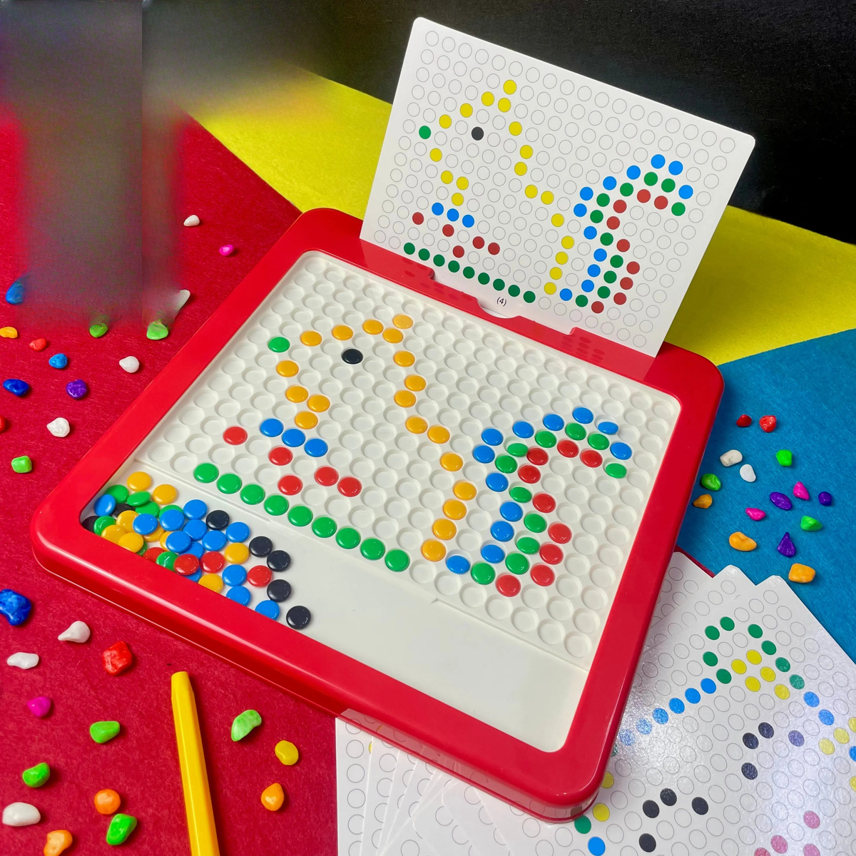 Montessori magnetic bead drawing board for toddlers