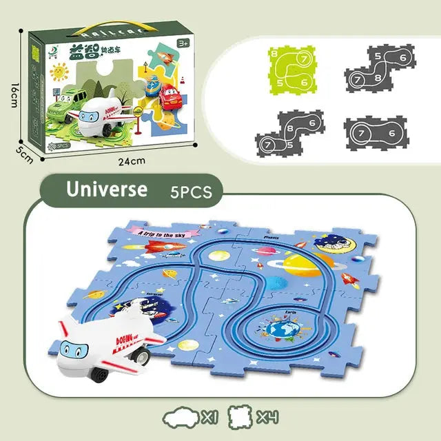 "Interactive Train Set for Kids – Puzzle Track Railway Car Toy with Customizable Tracks and Fun Features – Ideal Educational Toy for Kids in Pakistan"