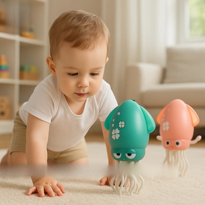 Crawling octopus baby toy with music